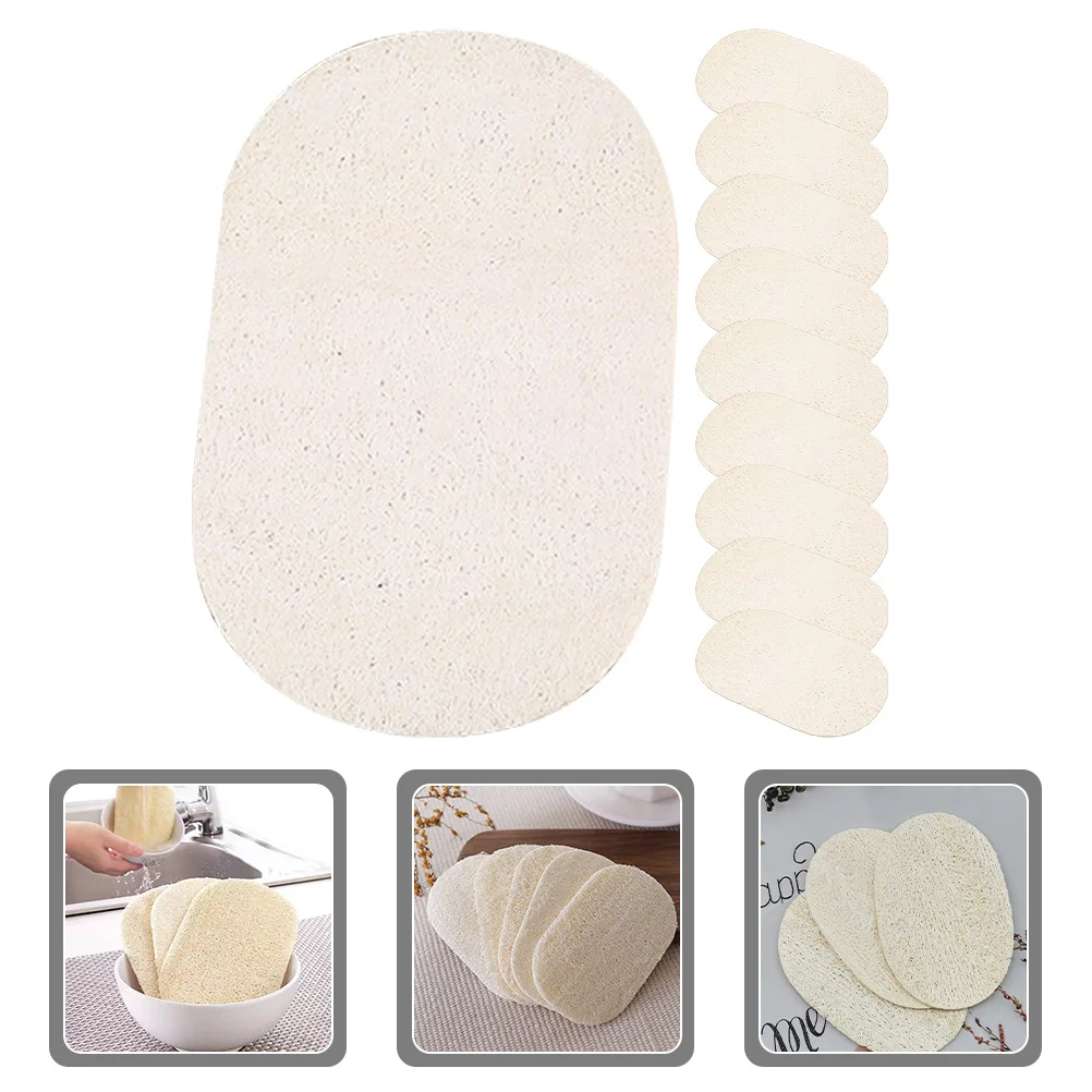 

10Pcs Kitchen Cleaning Loofah Sponge Set Natural Dishwashing Scrubber for Pots Plates Showers Grease Removal Tool