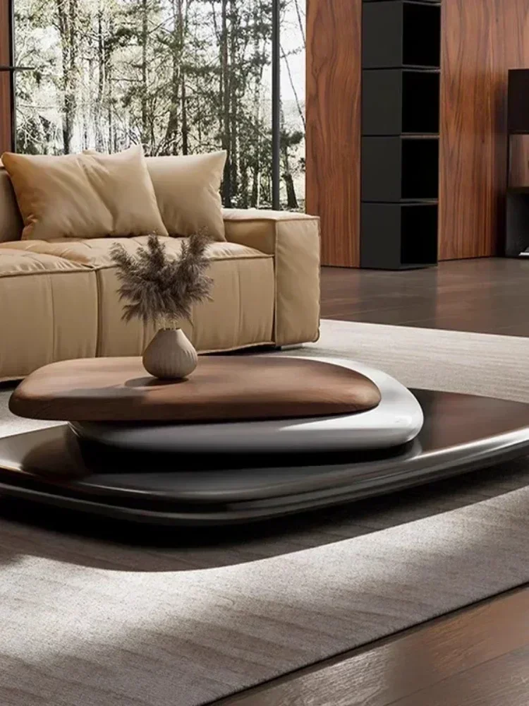 Rotating coffee table minimalist high-end villa creative suspended large apartment tea table