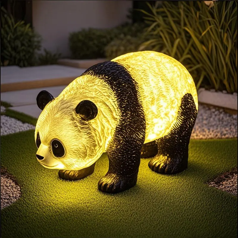 

LED Panda Landscape Light Glass Fiber Reinforced Plastic Material Animal Light Outdoor Waterproof Park Square Garden Lawn Lamps