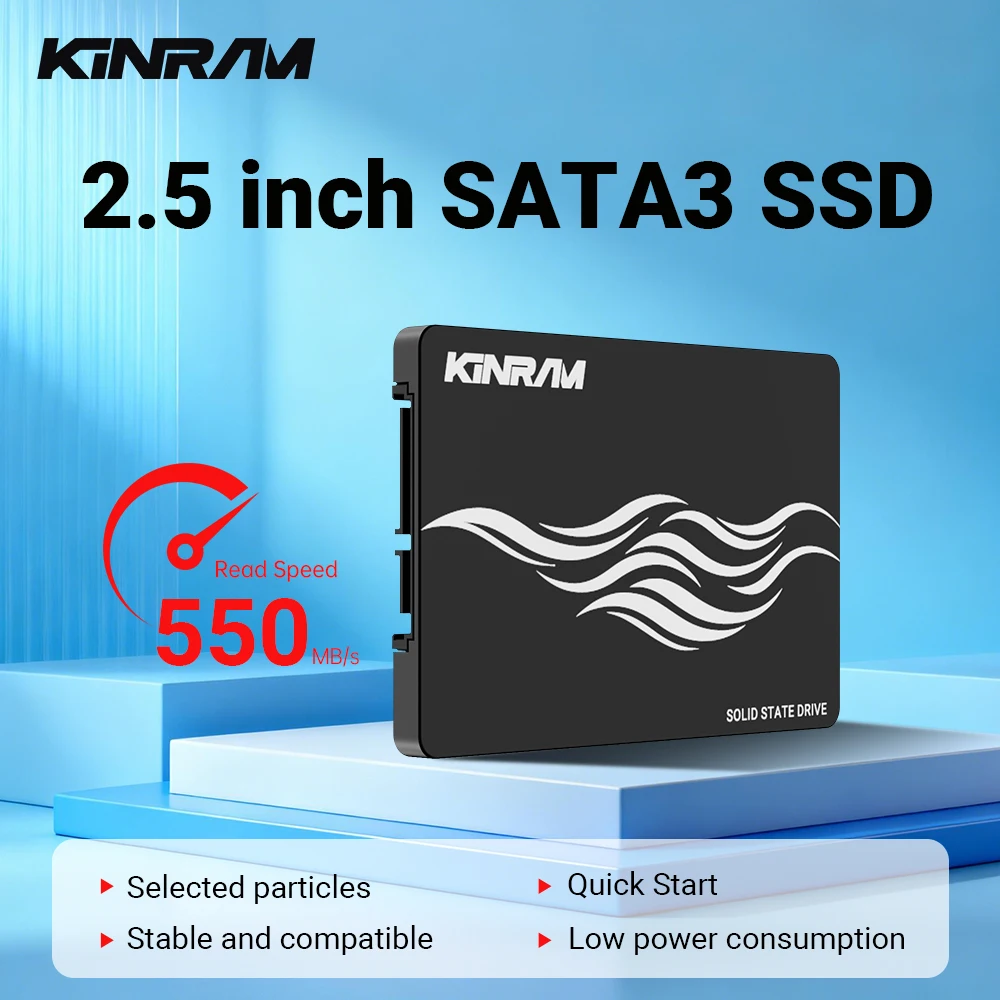 KinRam SSD SATA 3 de 2.5" 64GB 120GB 128GB 256GB 240GB HDD 256 240 GB Disco Rígido Interno para PC Laptop Desktop