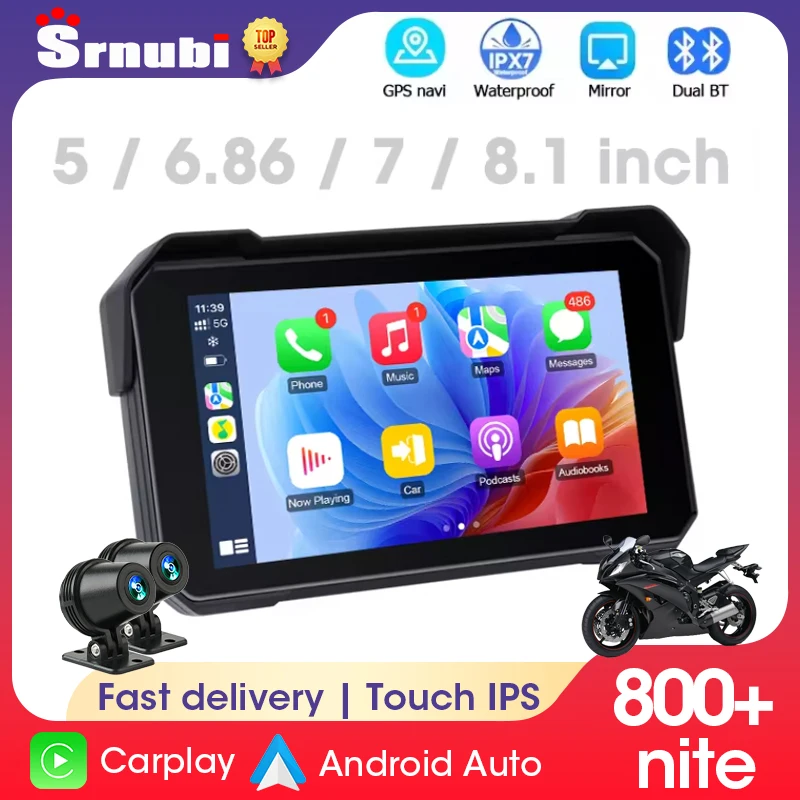 

5/6.86/7/8.1 inch Digital Motorcycle Dashboard Motorcycles Carplay Android Auto Navigation GPS Moto Accessories Display Screen