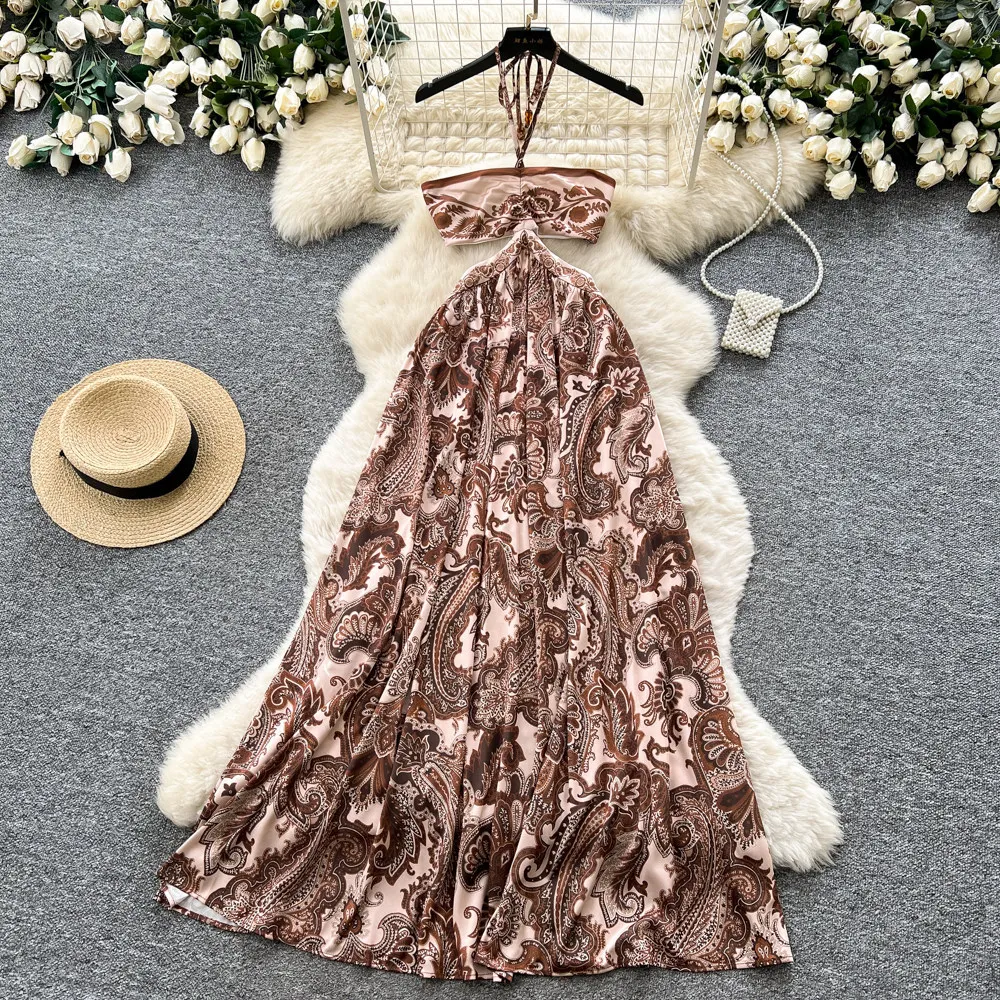 

Long Dress Women Strapless Dresses Print Vestidos Y2k Streetwear Elegant Splice Party Night Backless Sleeveless Beach 2026
