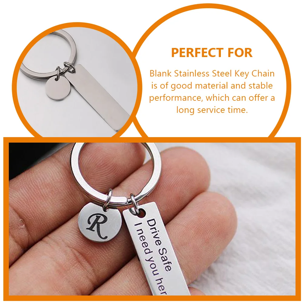 5Pcs Unfinished Keychains DIY Blank Keychains DIY Rectangle Stainless Steel Keychain keychain blanks blank ketchains