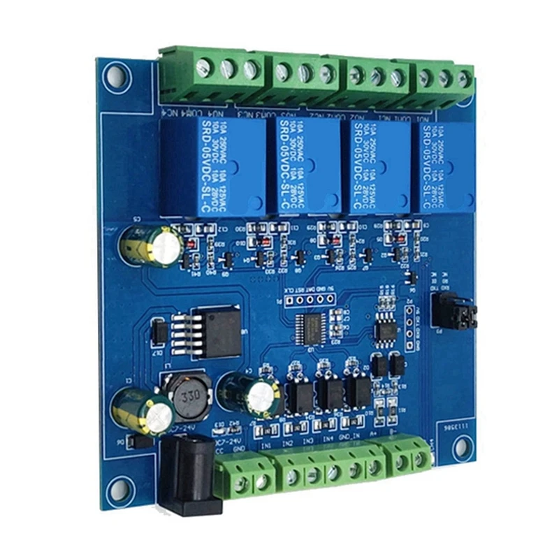 5X Modbus RTU 4 Way Relay Module 7-24V Relay Module Switch RS485/TTL Input And Output With Anti Reverse Protection