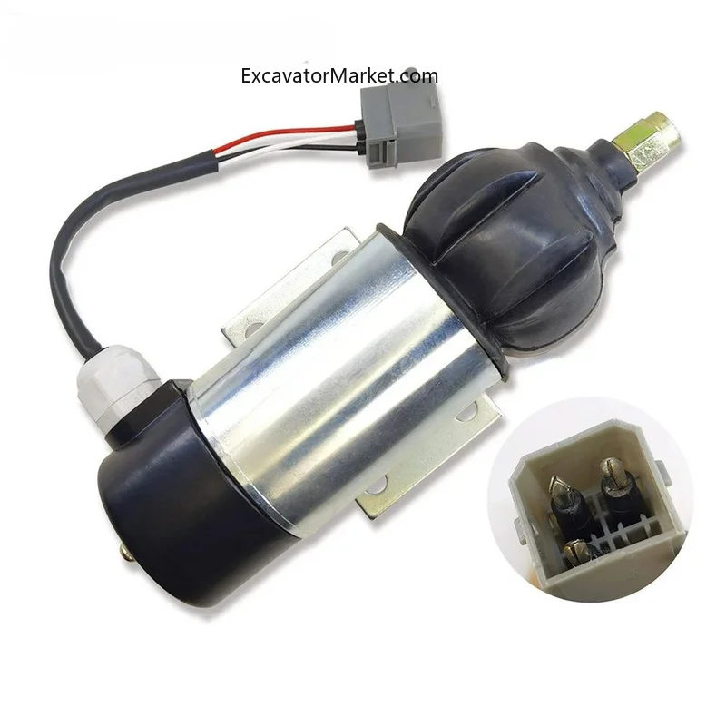 Excavator Accessories for D6D D6E Engine 873754 872825 881969 872458 52318 Fuel Shutoff Solenoid Valve 24V