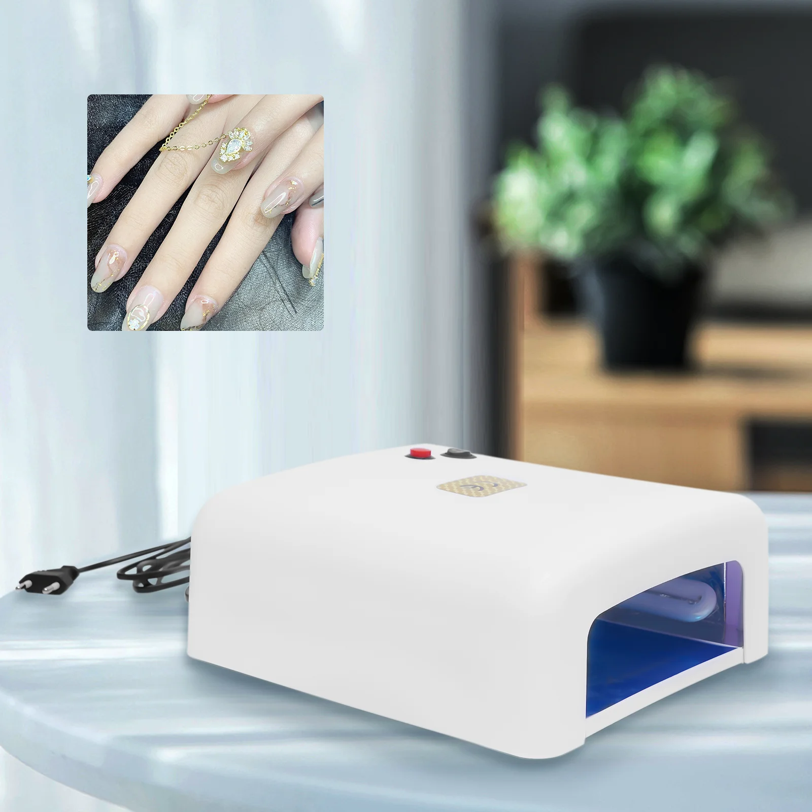 36W Nail Set Beginner Studio With Cutter Lamp Manicure UV Lamp White for Nail Decor