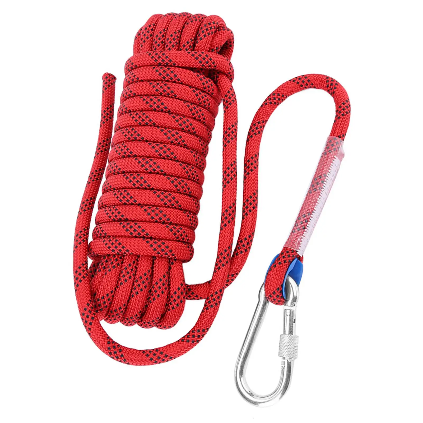 Durable Climbing Rope with Carabiner Buckle Lock - Outdoor Rock Climbing Survival Kit - Hiking Accessory - 10/20M Cord