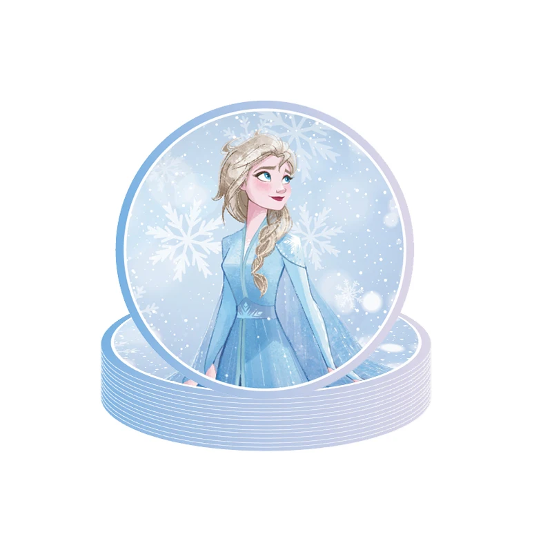 Frozen Party Supplies Set, Disposable Tableware with Anna and Elsa Princess Theme, for Girls Birthday Decorations