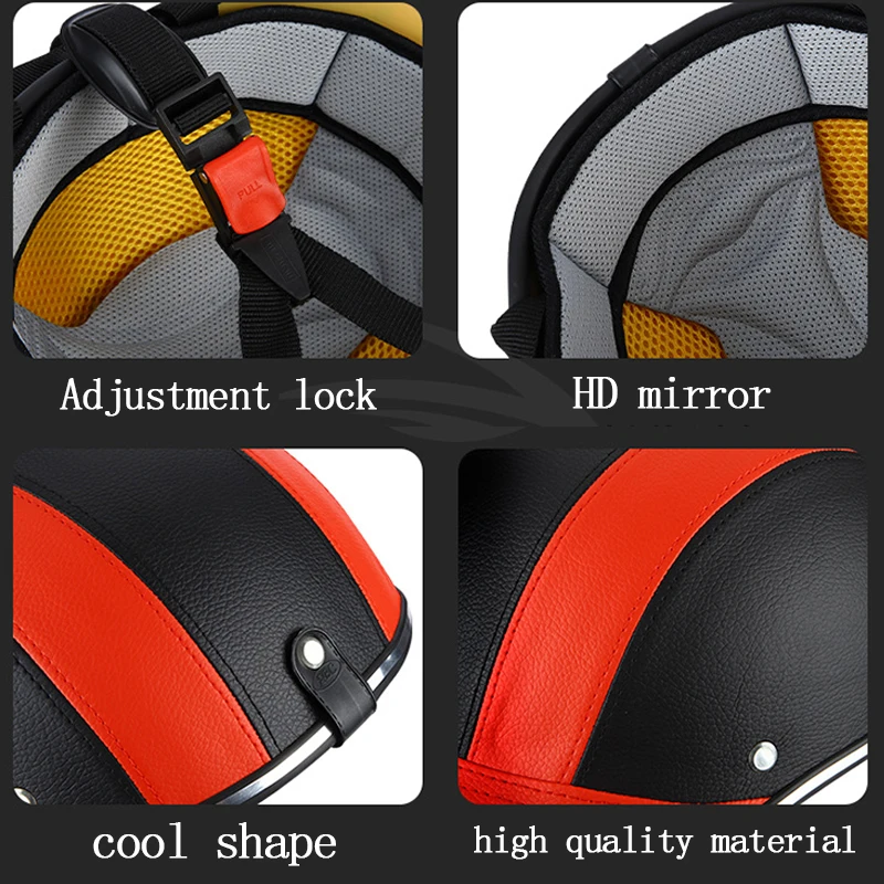 Casco da moto per donna bici da uomo Open Face mezzo casco attrezzatura per adulti bicicletta Scooter berretto da Baseball stile cappello di sicurezza UV