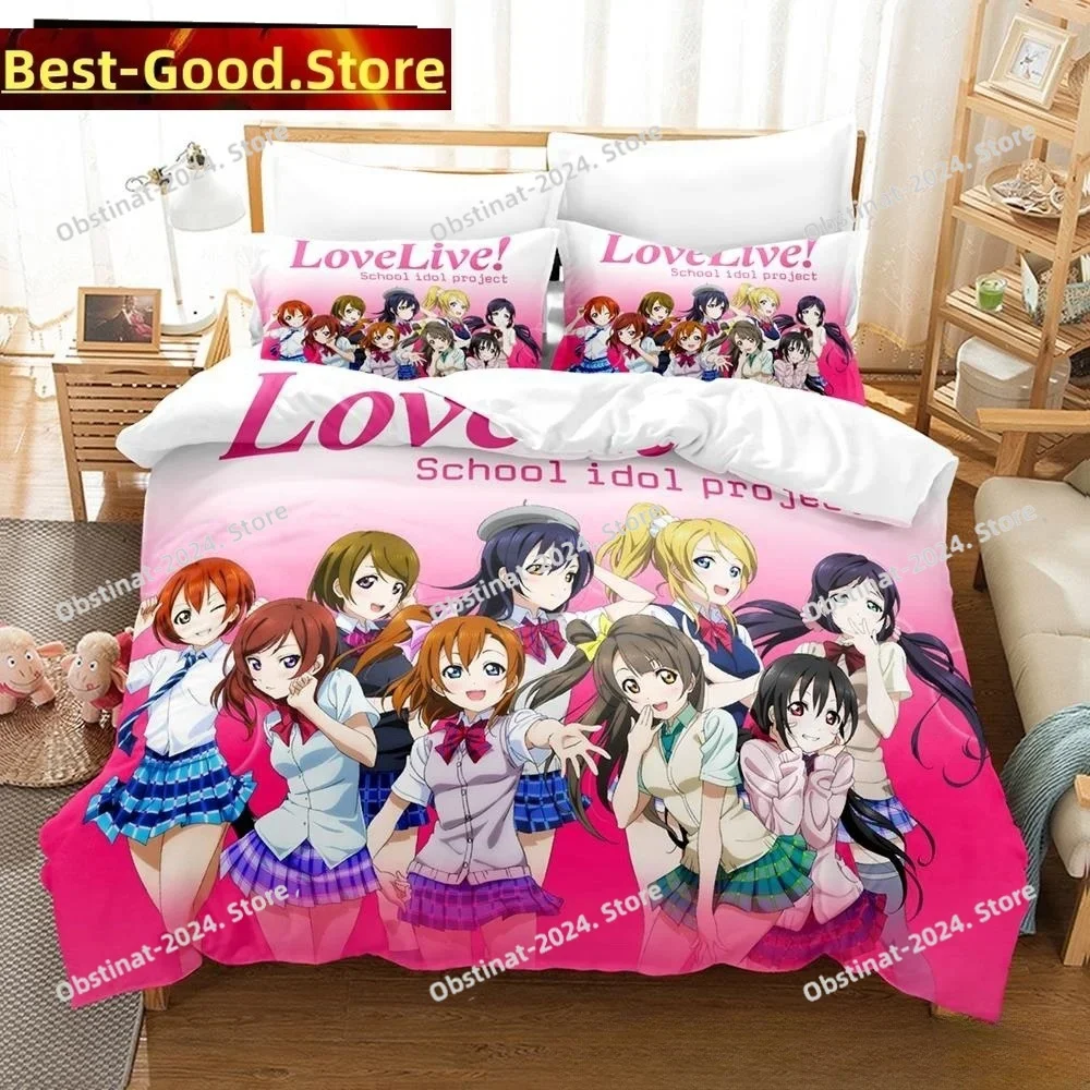 

Fashion New Kawaii Love Live! Bedding Set Duvet Cover Full Queen King Size Pillowcase Bed Printed Aldult Kid Bedroom Single Twin