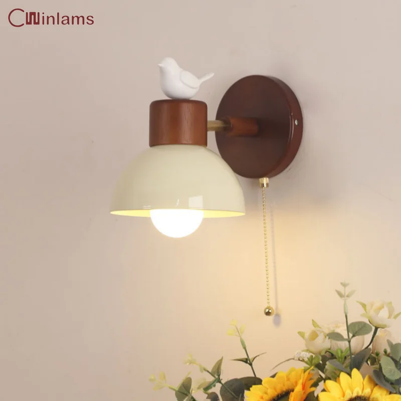 

Log Wind Bird Can Rotate Wall Lamp Living Room Bedroom Bedside Wall Lamp Modern Simple Hotel Hostel Corridor Staircase Wall Lamp
