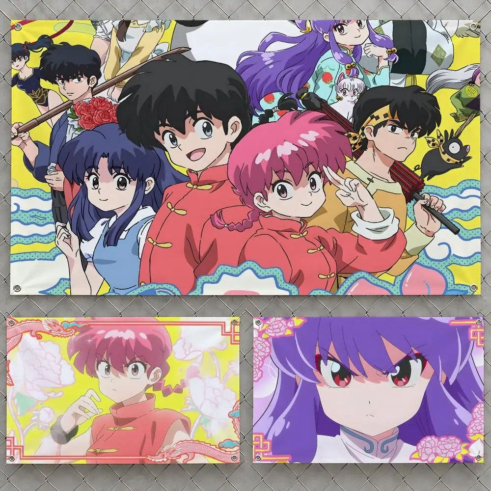 Anime Ranma 1/2 Remake Season 3 Jusenkyo Flags Wall Hanging Flag Banners For Birthday Parties Outdoor Bedroom Dorm Room Decor