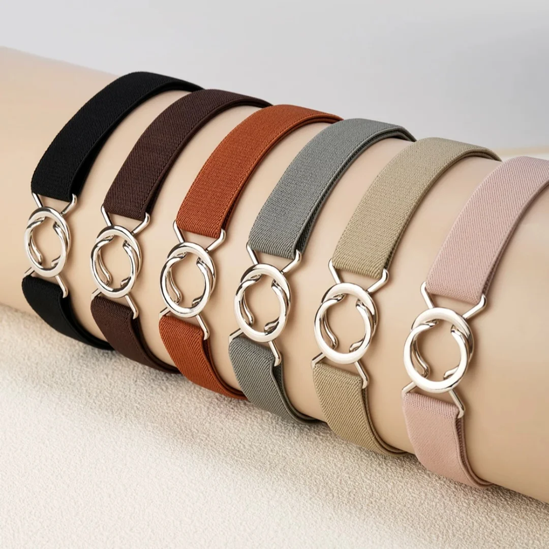 Invisible High Stretch Elastic Waist Belt for Women No Buckle Adjustable Shaper for Jeans Trousers and Casual Daily Wear