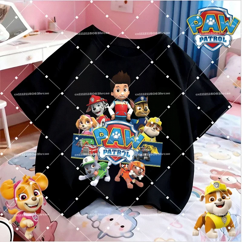 Hot Sale Summer Kids Cotton Short Sleeve Shirt Paw Patrol Cartoon for Boys Girls Cute Style All-Day Comfort Popular Choice