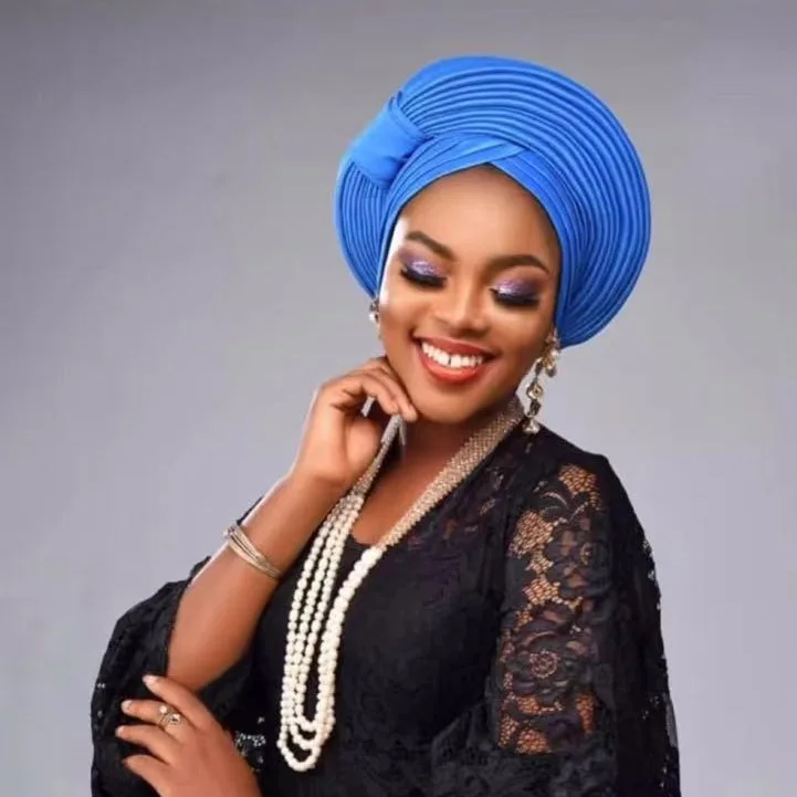 New Nigerian Wedding Elegant Adjustable Multi-Layer African Turban Hat, Aso Gele Headwrap