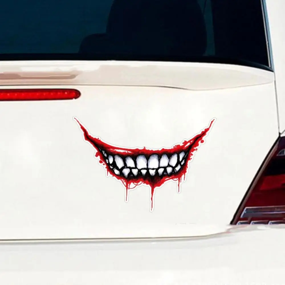 Decoration Accessories Electricbike Cycling Motorcycle Helmet Sticker Evil Tooth Car Decal Dark Personality Bloody Lips