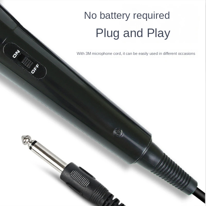 전문 유선 다이나믹 마이크, 노래방 녹음용 보컬 마이크, XLR ~ 6.35mm 케이블 포함