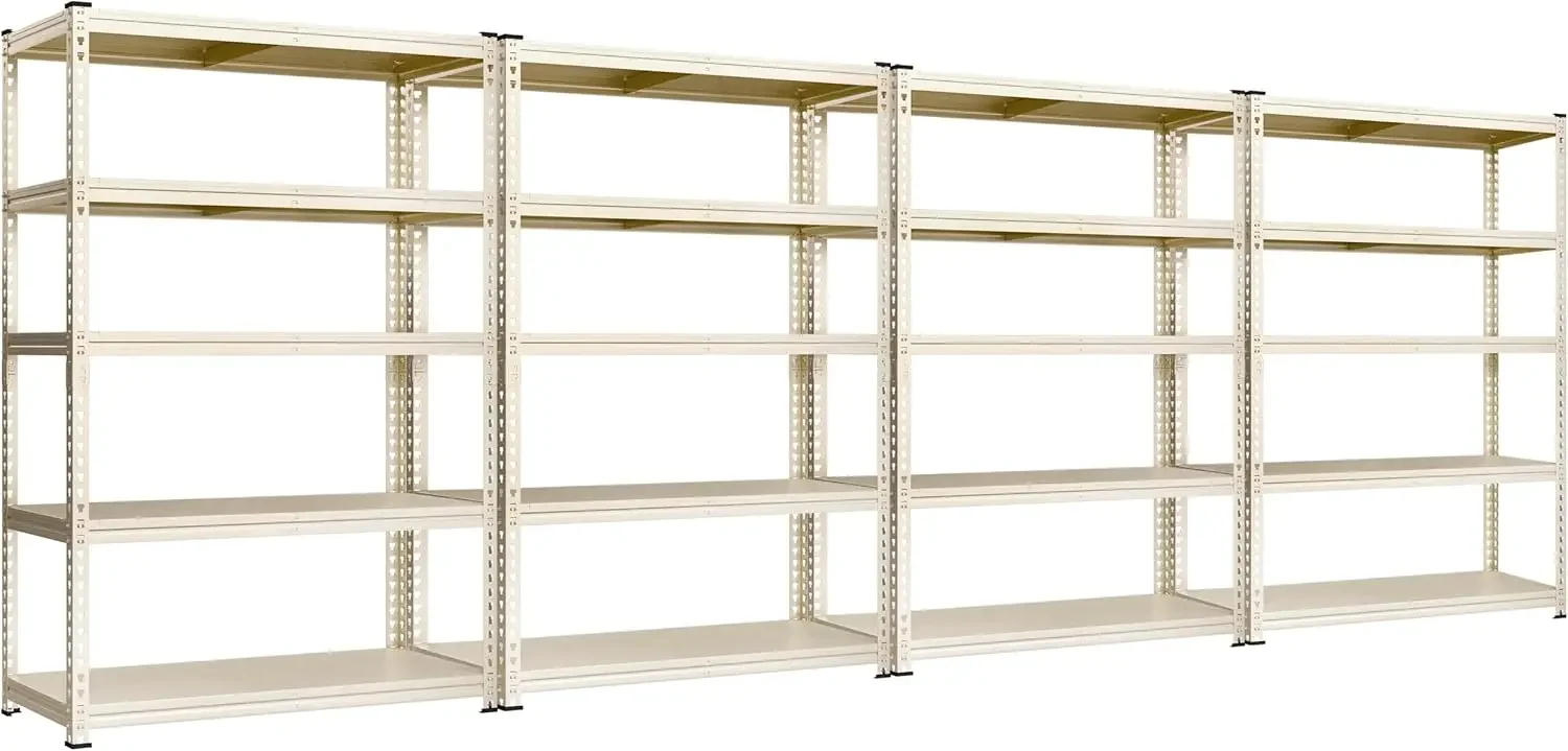 4 Packs All Metal  Storage Shelves - 5 Tier Adjustable Heavy Duty Kitchen Pantry Shelving Unit, Warehouse Basement Garage