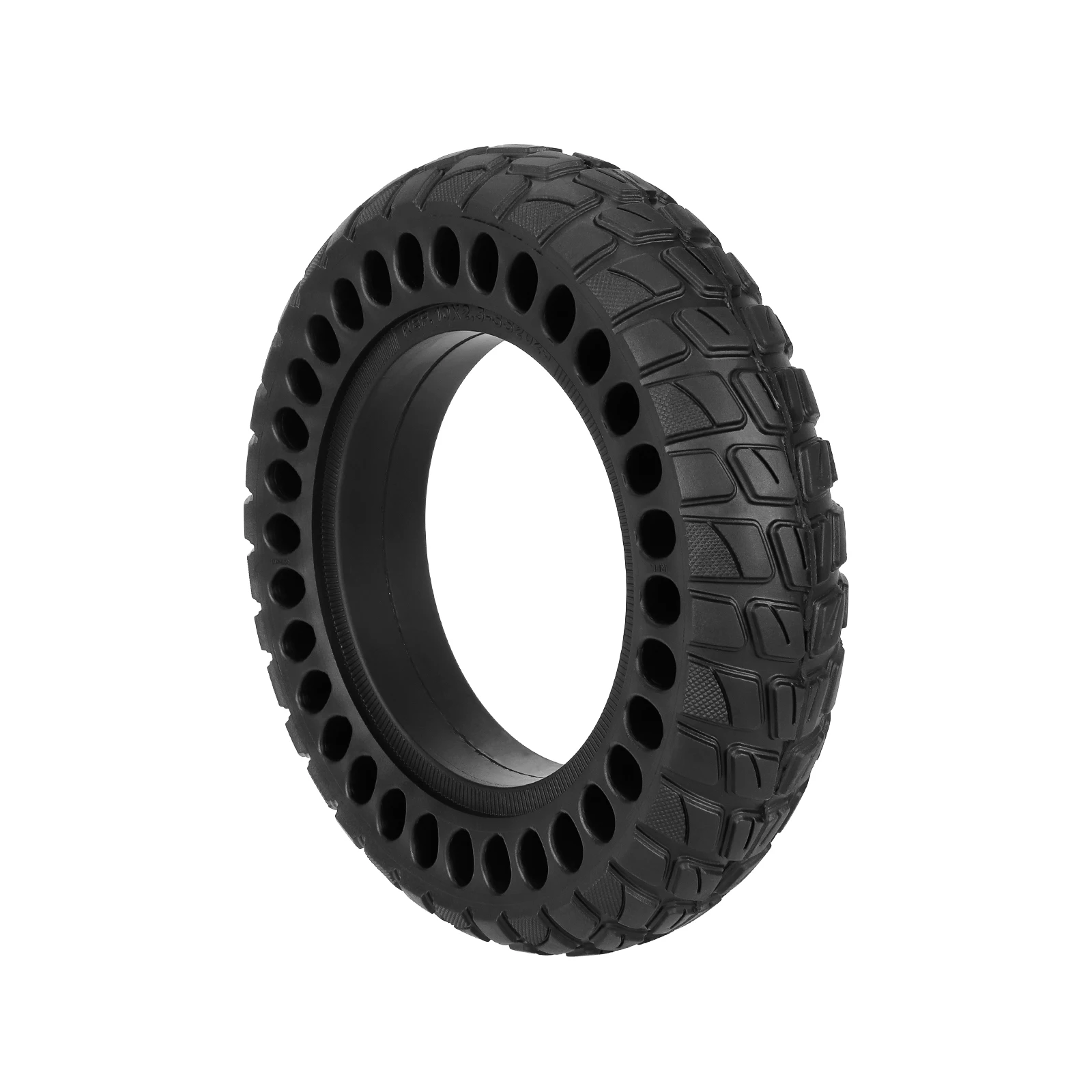 

10x2.5 Off Road Solid Rubber Tyre Honeycomb Shock Absorption Tire Front Rear Wheels Replacement for 10 Inch Electric Scooter
