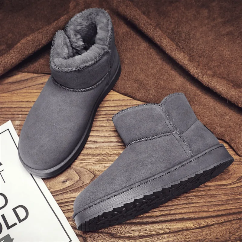 

Женские теплые удобные флисовые ботинки до середины икры с плоской подошвой, мягкие однотонные уличные нескользящие зимние ботинки на осень и зиму