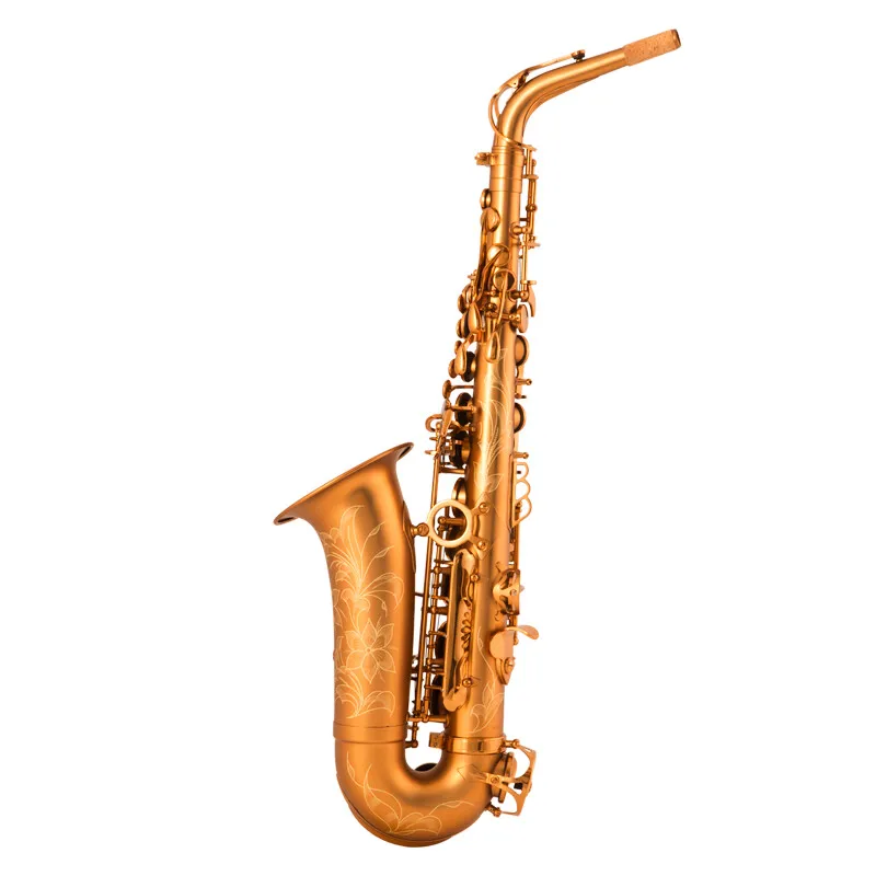 Flamingo Series Alto Saxophone Wind Instrument in E-flat Matte Coffee Gold