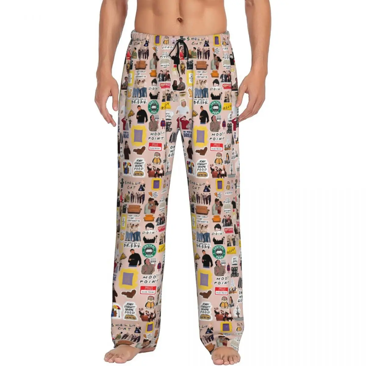 

Custom Printed Friends Pajama Pants Men's Sitcom TV Show Sleep Sleepwear Bottoms with Pockets