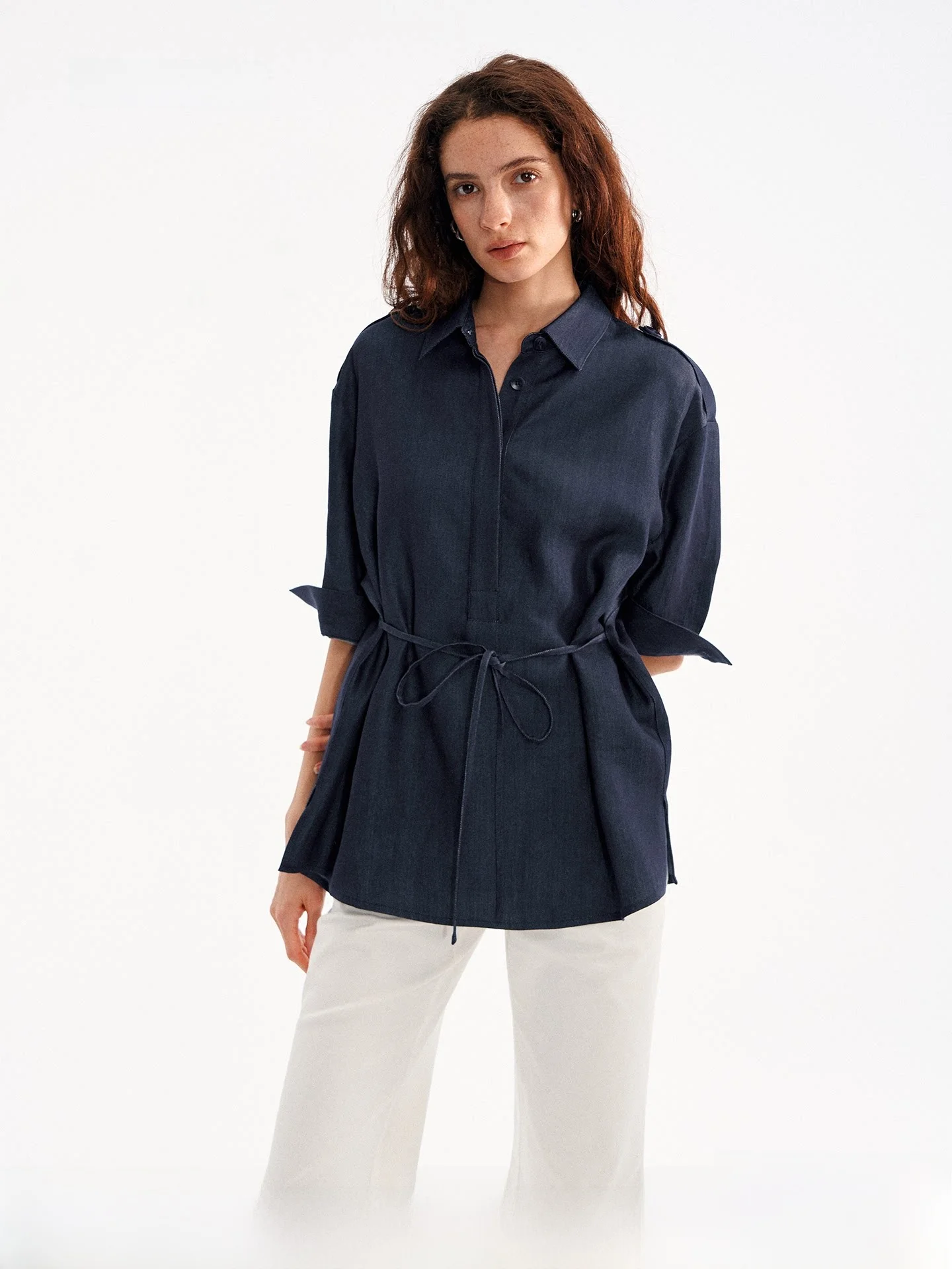 

Повседневная свободная женская джинсовая куртка с отложным воротником, на пуговицах, с поясом на талии, от Muse Naps