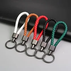 NEW Multifunctional Car Key Accessories PU Woven Keyring Gift Leather Keychain Leather Rope Key Chain