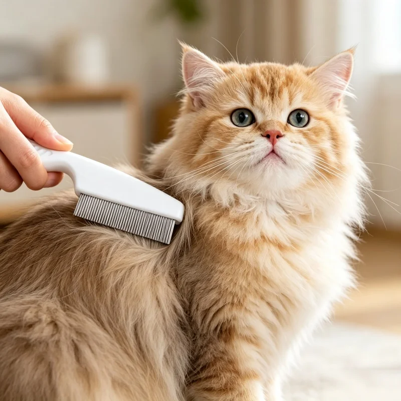 Pet Flea Comb Stainless Steel Dense Teeth Dog Cat Grooming Comb Remove Floating Hair Tear Stain Portable Pet Cleaning Tool