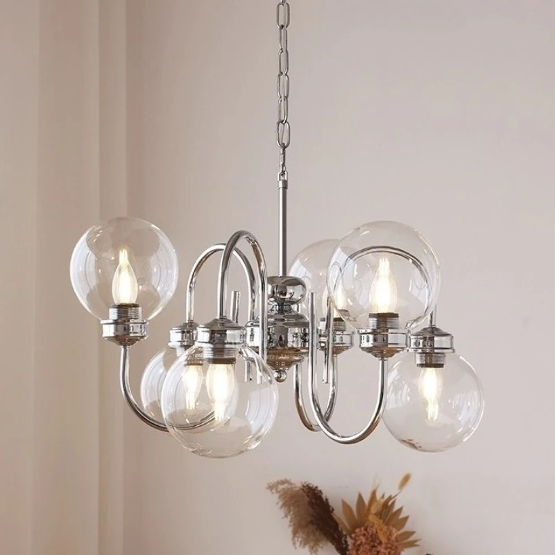 

Italian Minimalist Clear Glass Ceiling Chandeliers LED Lights Dinning Room Kitchen Island Cafe Lighting Luminaires Pendant Lamps