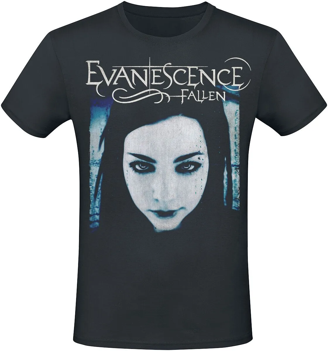 Camiseta del álbum Fallen de Evanescence, camiseta de rock gótico con retrato de Amy Lee y estampado de "Bring Me To Life", mercancía para fanáticos de la banda