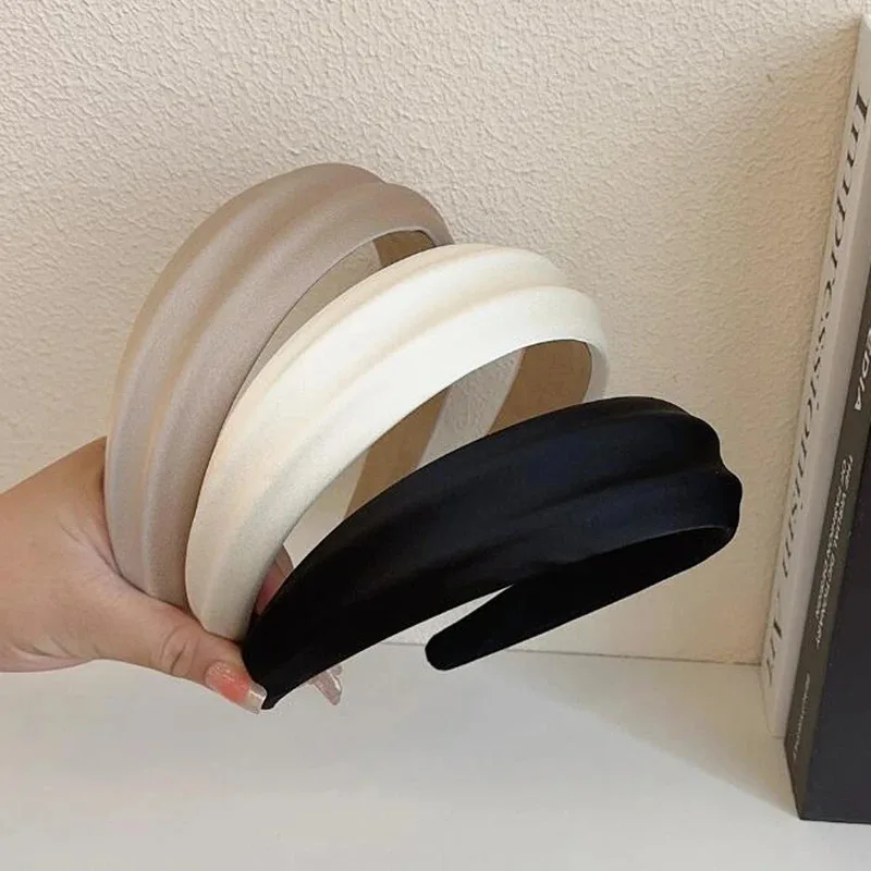 

New Fashion Headband For Women Wide Side Hairband For Girls Solid Color Turban Autumn Classic Hair Accessories Headgear