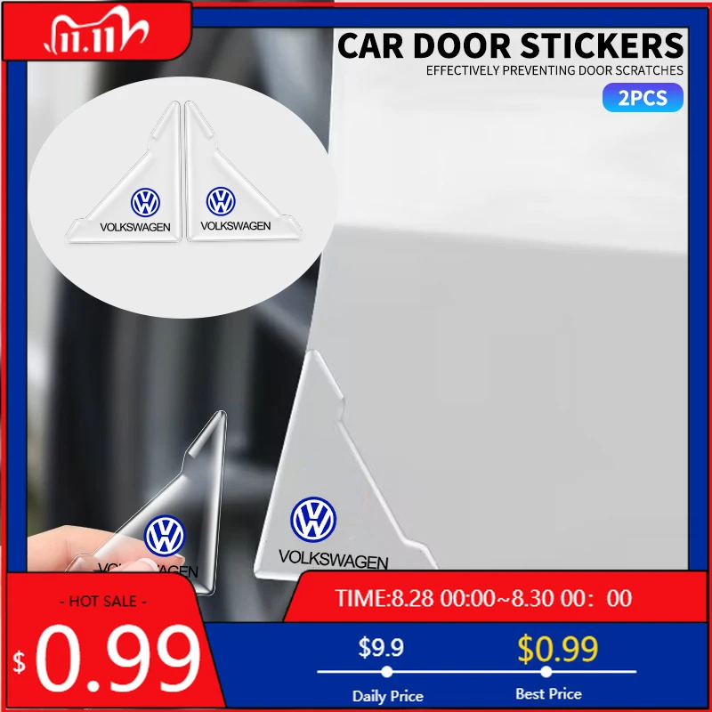 

VW GTI GOLF 2026 Лидер продаж для VW VOLKSWAGEN 2 шт. прозрачная угловая крышка двери автомобиля, защитная наклейка от царапин для Volkswagen VW