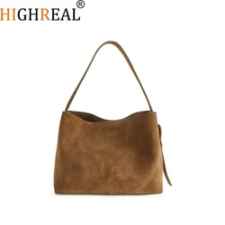 Faux Suede Tote Bags For Women Luxury Designer Handbag And Purse New In Vintage Large Capacity Chain Commuting Shoulder