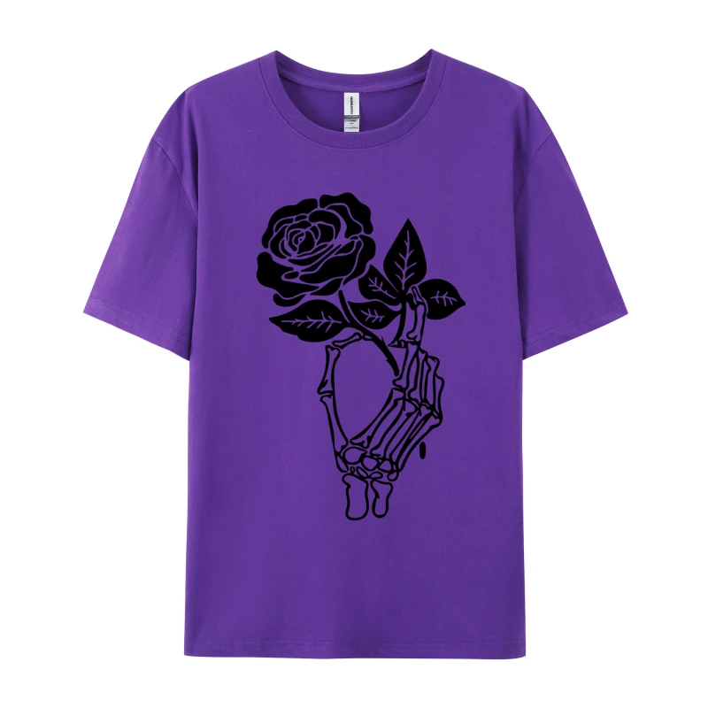 Slim Fit Man T-Shirt Rose Flower Casual Tops T Shirt Leisure New Arrival Euro Size T-Shirt Printed On