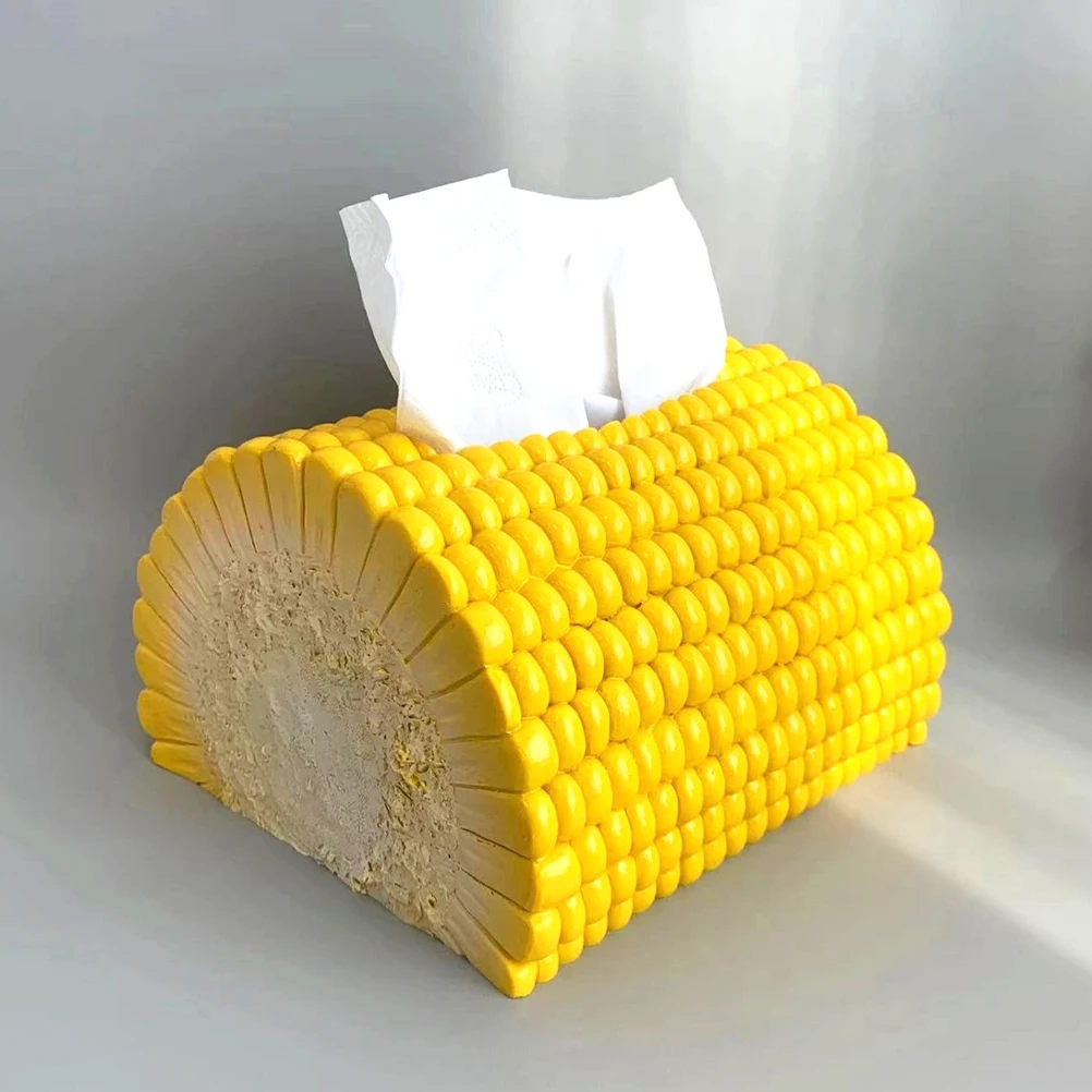 

Stylish Corn Shape Tissue Box Cover Classic Color Design Tissue Dispenser for Home Decor Living Room Bedroom Dresser Decor