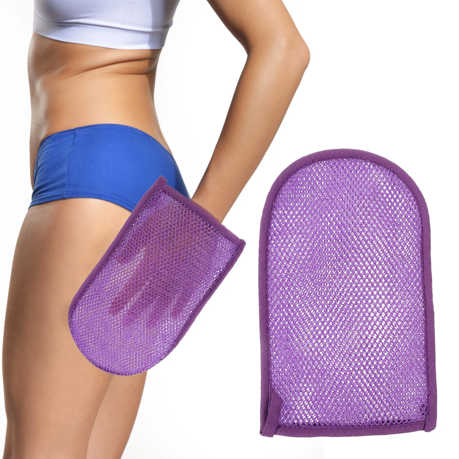 2 قطعة قفازات التقشير الغسيل فقاعات غنية طويلة الأمد مادة النايلون لتنظيف الجسم التقشير منظف الجسم