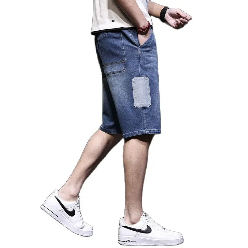 Summer Denim Shorts Men Casual Loose Baggy Boardshorts Cargo Jeans Short Streetwear Hiphop Harem Clothing