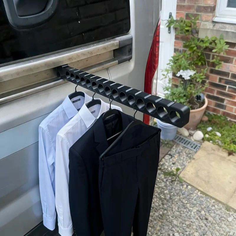 No Drill Detachable RV Track Clothes Rack 3D Printed Portable Clothes Hanging Storage Bar Easy Install RV Camper Van  Organizer
