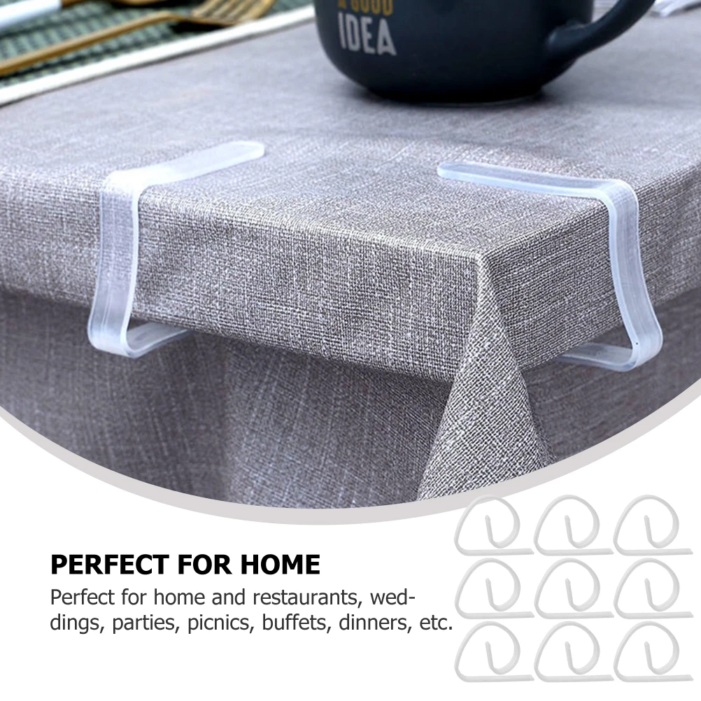 

25 Pcs Table Cloth Fixing Clips Set Transparent ABS Holders Clamps for Outdoor Wedding Party Buffet Dinner Use Rust