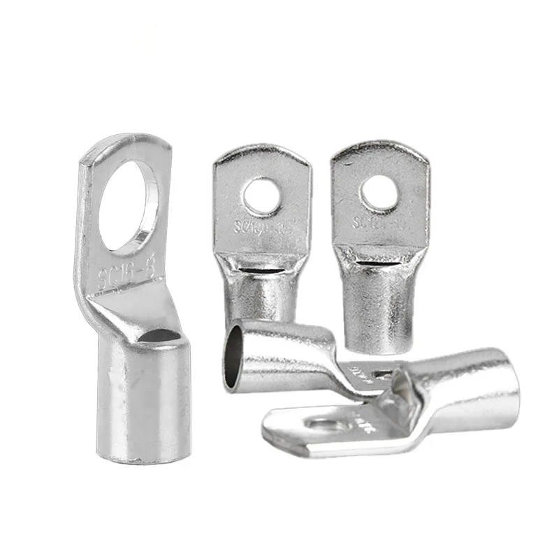 1000pcs SC6 SC8 SC10 SC16 SC25 Wire Nose Terminal Bare Copper Battery Block Cable Lugs  SC Type Hole 6/ 8/10mm Crimp Connector