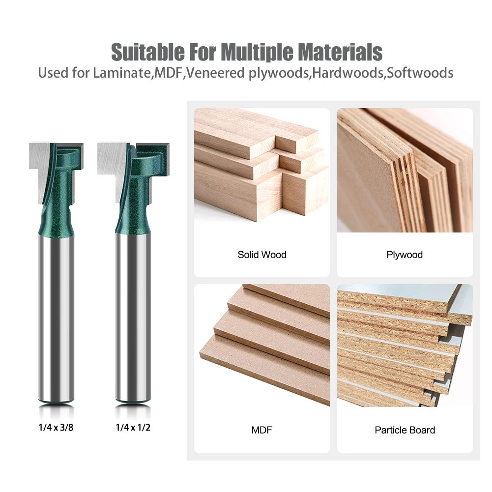 Mata bor pengunci pintu 6MM 1/4 ", pisau mata profil kayu untuk mata kayu, mata profil pemotong karbida