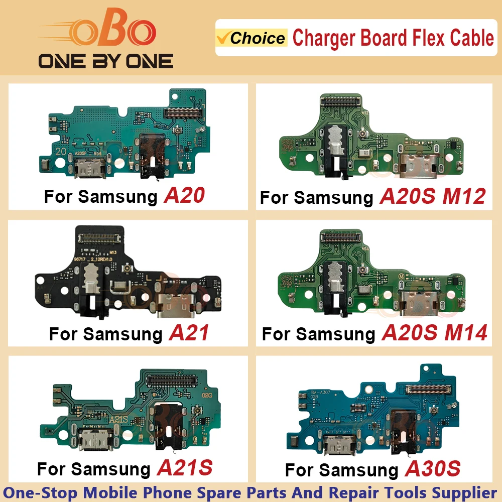 Conector de puerto de carga USB para Samsung Galaxy A20 A20S M12 M14 A21S A215 A30S A307 Placa de cargador Reparación de cables flexibles (1 unidad)