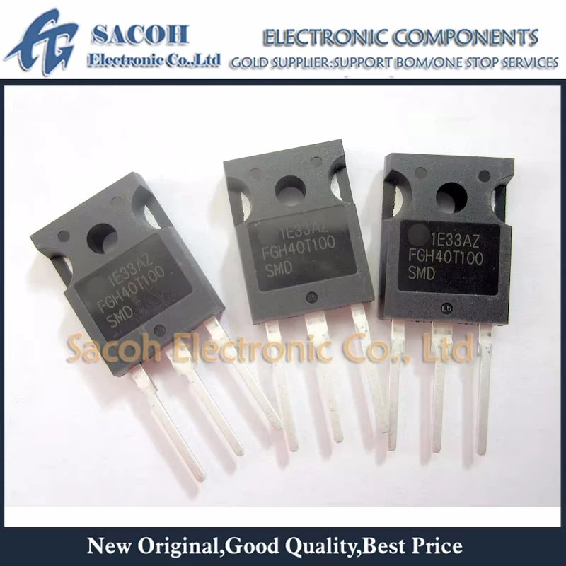 

Refurbished Original 5Pcs/Lot FGH40T100SMD FGH40T100 TO-247 40A 1000V Field Stop Trench IGBT
