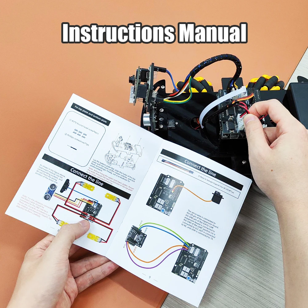 Kit de Inicio de Robot ESP32 para programación Arduino, con cámara y códigos, aprendizaje, desarrollo de habilidades, versión completa, conjunto de