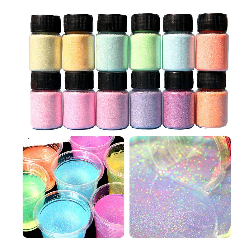 

10g/Bottle DIY Flash Powder Fine Glitter Transparent Colorful Glitter For Resin Jewelry Making Craft