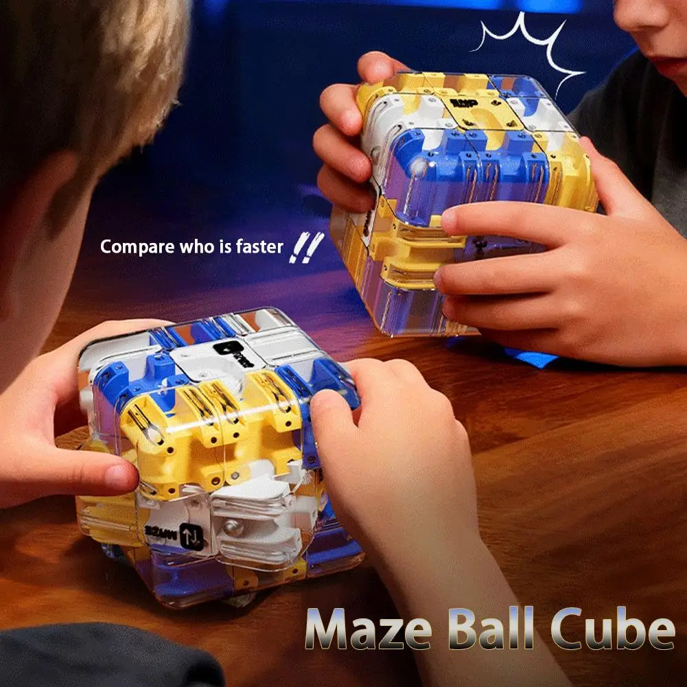 Labyrinthe 3D Cube magique Puzzle Transparent à Six côtés Cube de vitesse Cubes labyrinthe jouet Anti-stress Cube magique Top Thinking Puzzle logique jouet