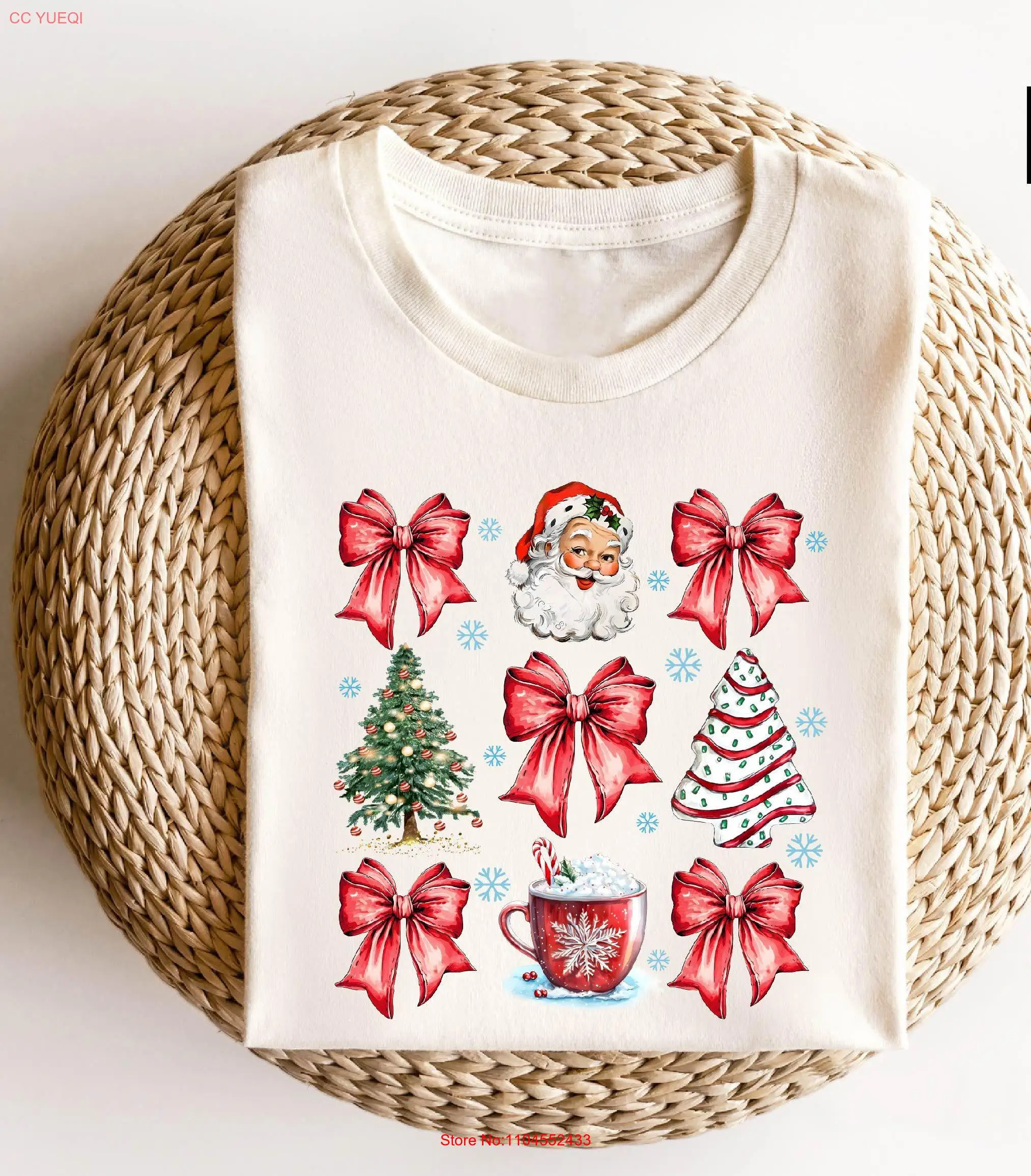 コケット クリスマス T シャツ キュート s レトロ ホリデー ガーリー クリスマス 長袖または半袖