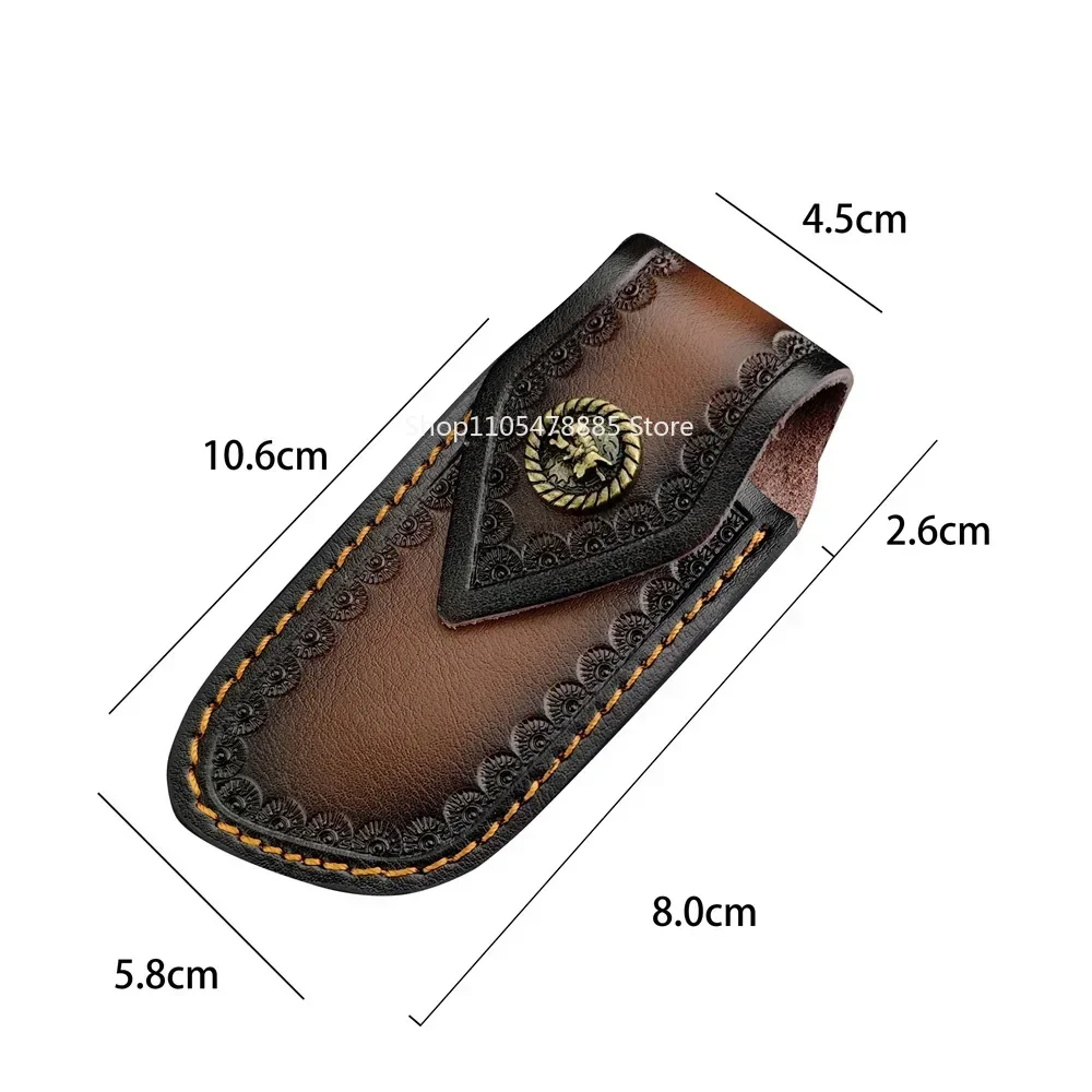 Portable Knife Sheath for Outdoor Camping Hiking Storage Folding Knife Duarable Leather Sheath Cover Case Knife Pouches