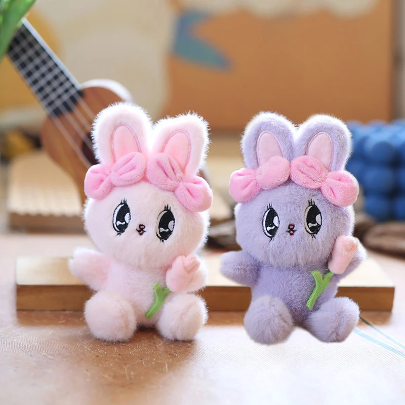 Porte-clés lapin en peluche pour enfants, jouet en peluche mignon, lapin Esther, pendentif de sac, joli cadeau d'anniversaire pour fille, doux